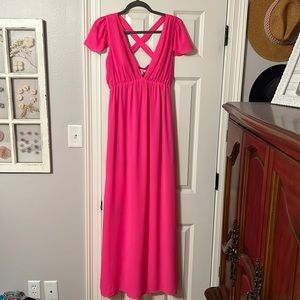 Gianni Bini hot pink maxi dress